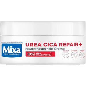 Mixa Sterk geconcentreerde vochtinbrengende crème voor gezicht, lichaam en handen, voor droge en schrale huid, met ureum en niacinamiden, Urea Cica Repair+, 150 ml