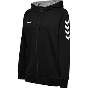 hummel Katoenen hoodie met ritssluiting voor vrouwen, zwart., XXL