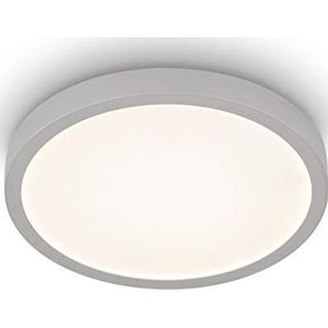 EGLO LED plafondlamp MOLAY, 1-lamps opbouwlamp modern van staal en kunststof, plafondlamp in zilver, wit, led-opbouwlamp warm wit, Ø 28,5 cm