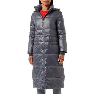 Armani Exchange Shiney Long Puffer Dress Coat en nylon pour femme, Motif course de voitures, L