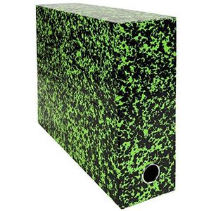Exacompta - Ref. 89723E, 1 Annonay-transferbox van gelakt gedrukt papier, rug 90 mm, met metalen oog, voor A4-formaat, afmeting 25,5 x 34 x 9 cm, groene kleur, gemonteerd geleverd