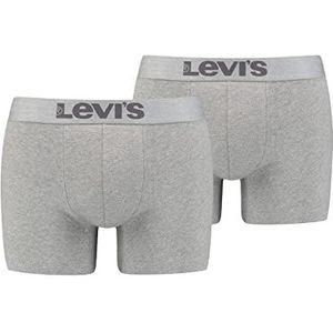 Levi's Melange boxershorts van biologisch katoen, voor heren en shorts, 2 stuks, Middelgrijze mix.