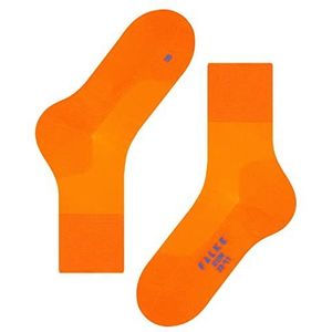 FALKE Uniseks Run-sokken, dunne krullende zolen, effen, ideaal met casual outfits, sportieve sneakers, sneldrogend, ademend, katoen, functioneel garen, 1 paar, Oranje (Bright Orange 8930)
