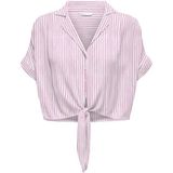 ONLY Onlpaula Life S/S Tie Shirt Wvn Noos Damesblouse met korte mouwen, Wit