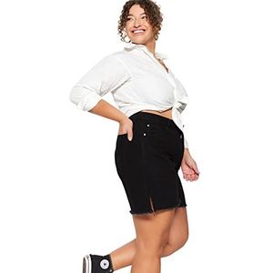 Trendyol Short et bermuda grande taille pour femme - Noir-Taille normale, Noir, 44-grande taille