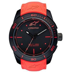 Alpinestars Tech Watch herenhorloge met siliconen armband zwart rood, Zwart/Rood, Uni, strap