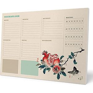 Kokonote - Notitieblok A4 Japanse kunst, Duitse versie, weekplanner, handonderlegger, kantoor, hefplanner, kantoorschrijfwaren, to-do-lijst, memoblokken, schoolbenodigdheden