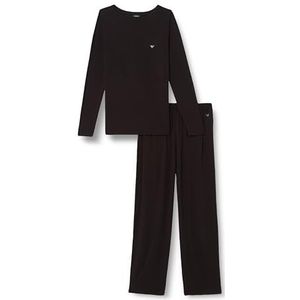 Emporio Armani Fluid Viscose Long Pajamas Pyjama Set Femme, Noir, XL