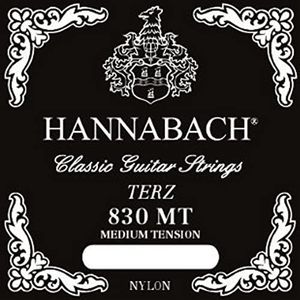 Hannabach Terz 830MT540 klassieke gitaarsnaren voor mensuur, 540 mm, gemiddelde spanning