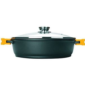 Ibili Evolution 461032 Kookpan met deksel, gietijzer, 32 cm, zwart
