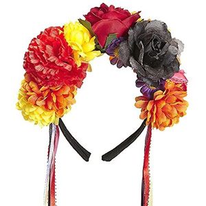 Widmann 00089 Haarband met bloemen en linten, haaraccessoires, carnaval, themafeest
