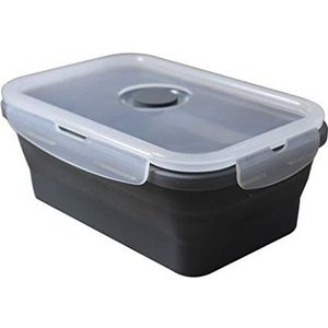 Fackelmann Lunchbox, universele siliconen lunchbox, lunchbox, keuken, lunchbox, 800 ml, ruimtebesparend, 18,5 x 12 x 6,8 cm, grijs