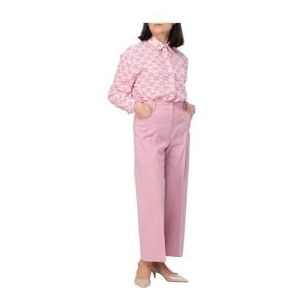 Pinko Protesilao Pantalon lin stretch élégant pour femme, N98_Fumée orchidée, 48