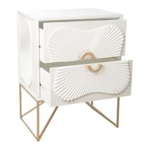 Romimex Dressoir wit goud metaal hout MDF 48 x 64 x 35 cm