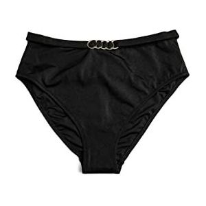 Koton Bas de bikini pour femme taille haute en métal, Noir (999), 46