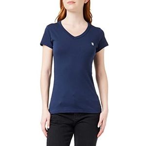G-STAR RAW Eyben Stripe Slim V-hals Top T-shirt, blauw (Sartho Blue 4107-6067), S Dames, Blauw