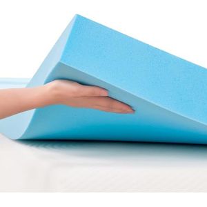 Hokway Surmatelas en mousse à mémoire de forme infusée de gel, respirant et flexible, confortable (5 cm, lit double (135 x 190 cm)