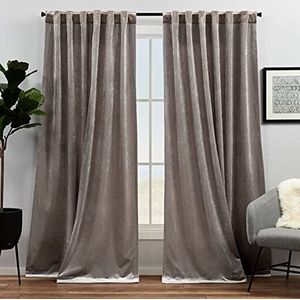 Exclusive Home Curtains Velvet HT gordijnen met verborgen lussen 132 x 213 cm, taupe