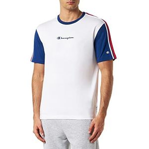 Champion T-shirt voor heren, wit/blauw collectie, maat M, (wit/blauwe collectie)