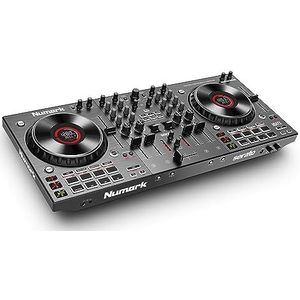 Numark NS4FX - 4-kanaals DJ-controller, touchscreen DJ-draaitafels, pads en geluidseffecten, booth- en hoofduitgangen, Serato DJ Lite inbegrepen