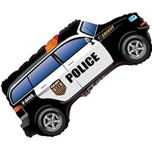 Ballonim® Ballonnen politieauto zwart wit ca. 80 cm