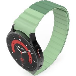 System-S Armband van siliconen, magnetisch, 20 mm, voor Samsung Galaxy Watch 5 4, groen, groen, Eine Grösse, klassiek, Groen, Klassiek