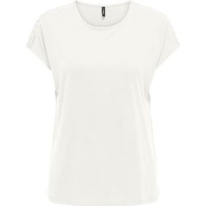 Only Onlfree Life JRS Capsleeve Lace Top, Cloud Dancer, XS