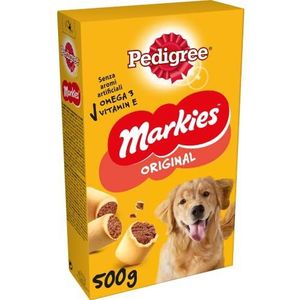 PEDIGREE MARKIES Hondenkoekjes – 12 blikjes van 500 g – lekkere lekkernijen – ideale beloning voor het opvoeden of behagen van je hond
