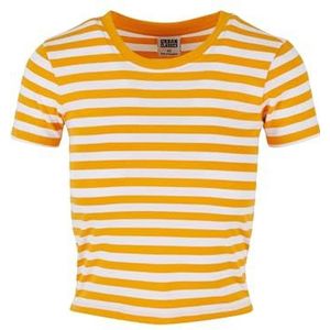 Urban Classics T-shirt à rayures pour femme - Disponible en différentes couleurs - Tailles XS à 5XL, Blanc/Magicmango, 5XL