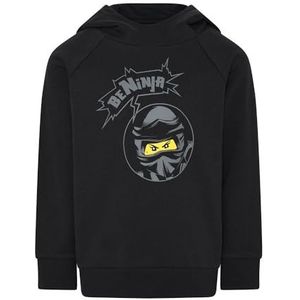 LEGO Ninjago Sweatshirt Jungen Schwarz mit Kaputze-100% Baumwolle-LWSTORM 609 Maillot de survêtement, 995, Normal Garçon, 995, Taille unique