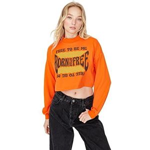 Trendyol Sweat-shirt pour femme, orange, S
