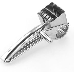 Herzberg HG04289 Handmatige kaasrasp, 4 verwisselbare trommels, compact, gemakkelijk te reinigen, ideaal voor kaas, groenten en citrusvruchten, ergonomisch design en vaatwasmachinebestendig