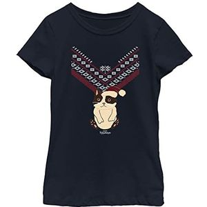 Marvel Hawkeye Cat Ugly Christmas Sweater Poster T-shirt voor meisjes, marineblauw, Navy Blauw