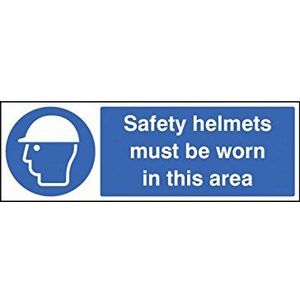 Caledonia Signs 15016E Safety Helmets Must be Worn in dit gebied schild van hard kunststof, 200 mm x 150 mm