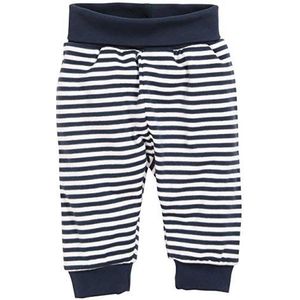 Schnizler Unisex baby joggingbroek babybroek maritiem met omslagband, blauw (marine/wit 171).