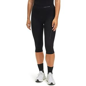 FALKE Impulse Running 3/4 sportbroek, functionele broek voor dames, zwart, ademend, sportief, stabiliteit in de knie, dijen met siliconen noppen, spiermassage, snellere regeneratie, zwart (3000)
