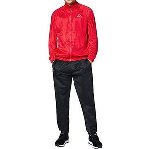 Kappa Trainingspak Villos voor heren, comfortabele tracksuit voor sport, vrije tijd en reizen, de joggingbroek en trainingsjas zijn ademend, sneldrogend, maat S-4XL, rood (ribbon red), XXL