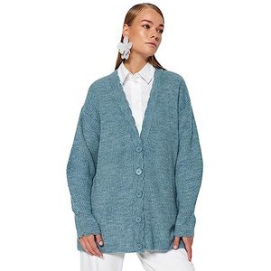 Trendyol Cardigan - Bleu - Coupe régulière,Bleu, M, bleu, M