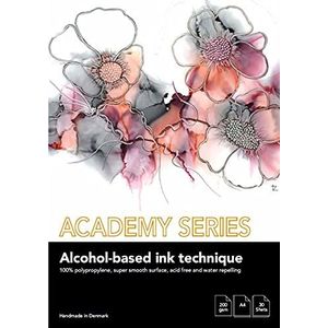 PLAY-CUT Academy Series Alcohol Ink Pad DIN A4 papier (wit) | 30 vellen A4-kleurblok voor alcoholinkt 200 g/m² | Waterdicht kunstpapier voor acrylverf, inkt