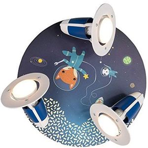 Elobra Astronaut plafondlamp voor de kinderkamer met 3 draaibare spots voor kinderen met E14-fitting