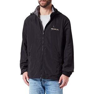 Armani Exchange Omkeerbare hoodie voor heren met logo op de voorkant, zwart/rookkraal