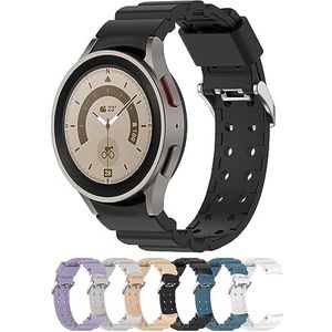 Discool Reservearmband, compatibel met Samsung Galaxy Watch 6/Watch 6 Classic/Watch 5/Watch 5 Pro 20 mm, verstelbare armband van zachte siliconen met snelsluiting (zwart), Roestvrij staal, Gemaakt