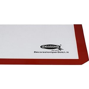 Graziano, Siliconen bakovenmat, anti-aanbaklaag, ideaal voor het werken van suiker en chocolade, 20 x 30 cm