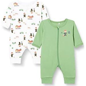 Name It Nbmnightsuit 2p Zip Firefighter Noos rompertje voor baby's, jongens, kasjmier