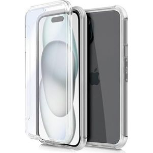 Cool siliconen 3D-hoesje voor iPhone 15 (transparant voor + achter)