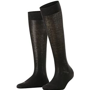 FALKE Sensitive London lange sokken voor dames, 1 paar, Zwart (Zwart 3000)