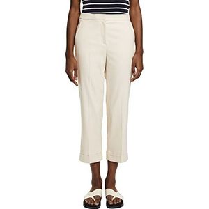 ESPRIT Collection Pantalon Court Élégant Taille Haute, Beige clair, 42