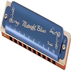 Fender® Midnight Blue HARMONICA Diatonic mondharmonica 10 gaten tuning F Blue Limited Edition