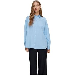 Selected Femme Slfdina-sanni Ls T-shirt Noos damesblouse met lange mouwen, Hemelsblauw