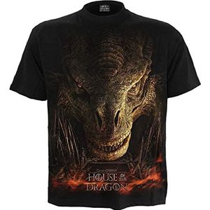 HBO Game of Thrones Dragon Throne T-shirt met print op de voorkant, zwart, zwart.